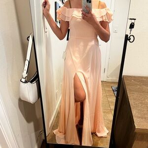 Peach Maxi Dress Ruffle Top